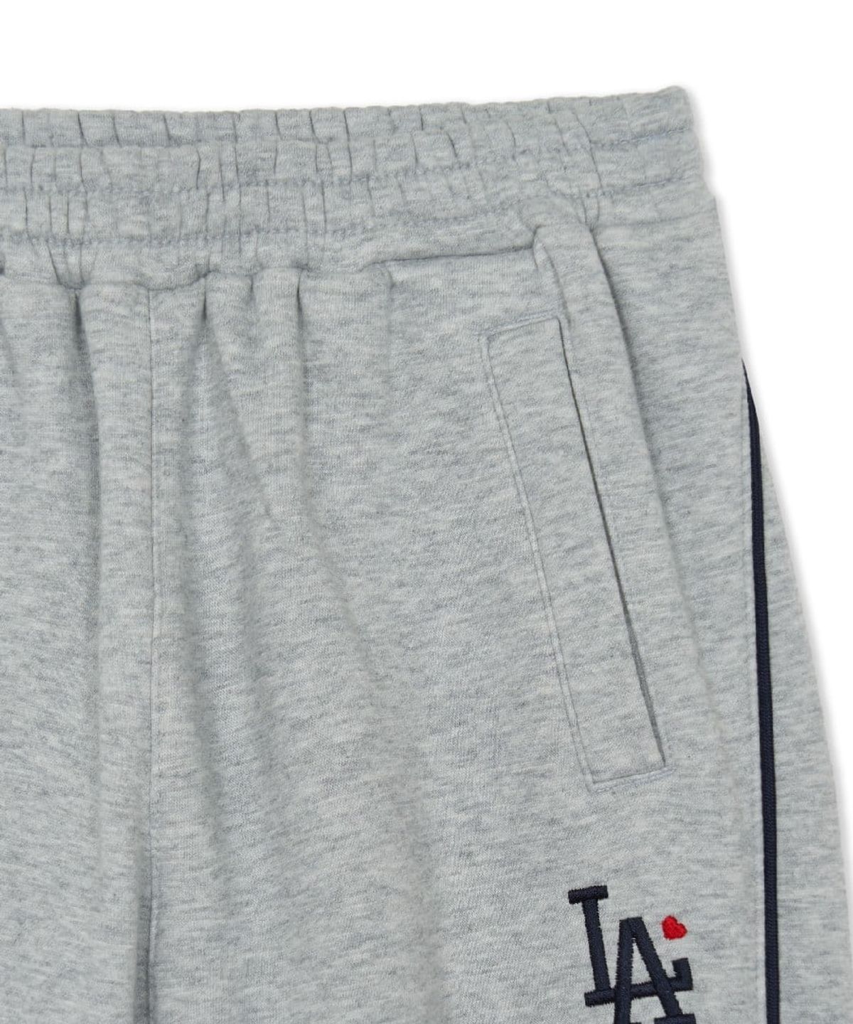 엠엘비 키즈(MLB KIDS) 스포티브 걸즈 기모 세미 와이드 팬츠 LA (Melange Grey)