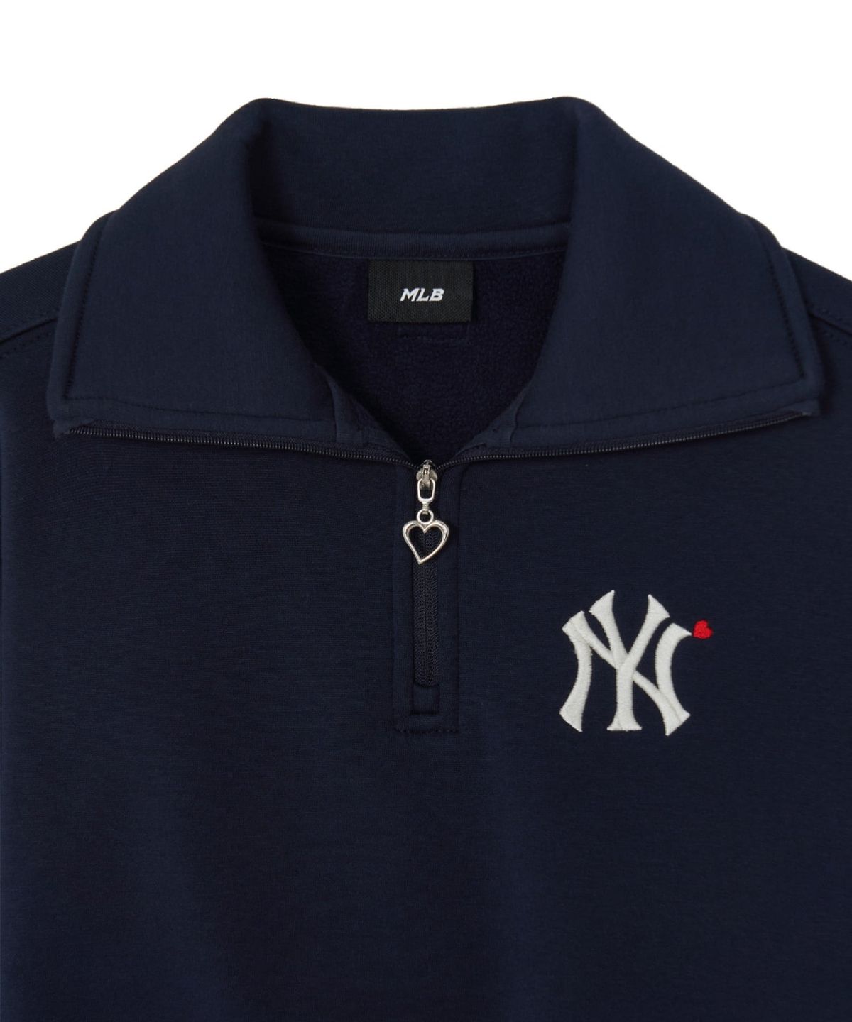 엠엘비 키즈(MLB KIDS) 스포티브 걸즈 도트 레이어드 반집업 기모 맨투맨 NY (Navy)