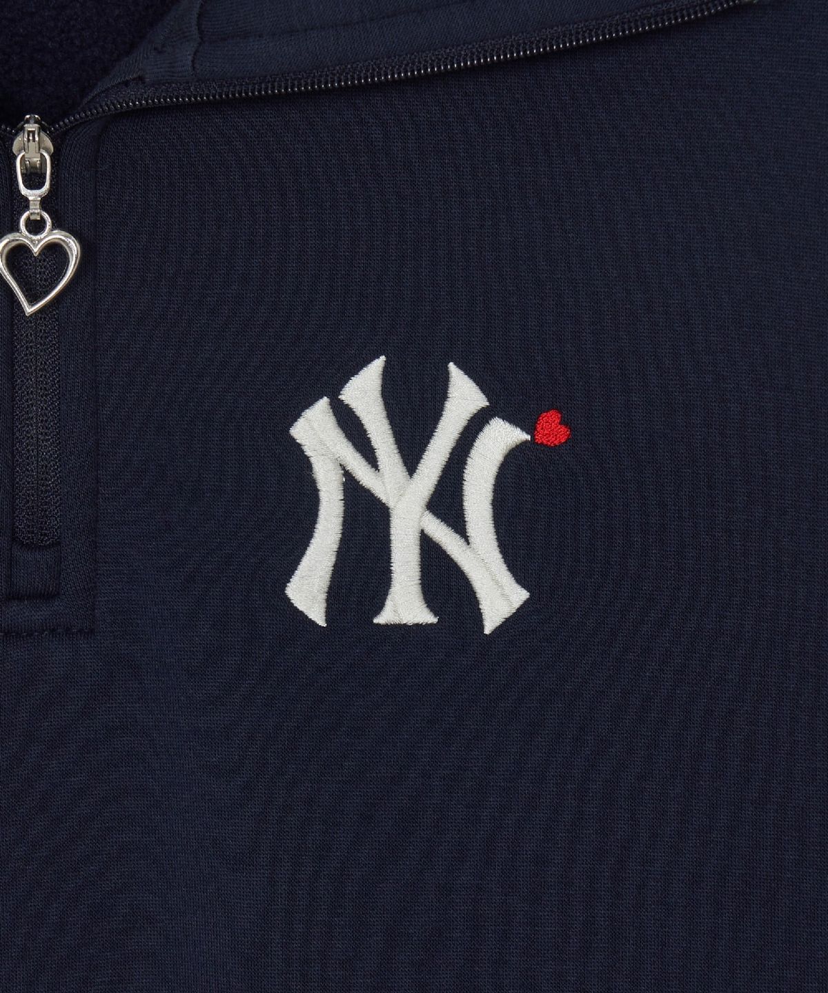 엠엘비 키즈(MLB KIDS) 스포티브 걸즈 도트 레이어드 반집업 기모 맨투맨 NY (Navy)