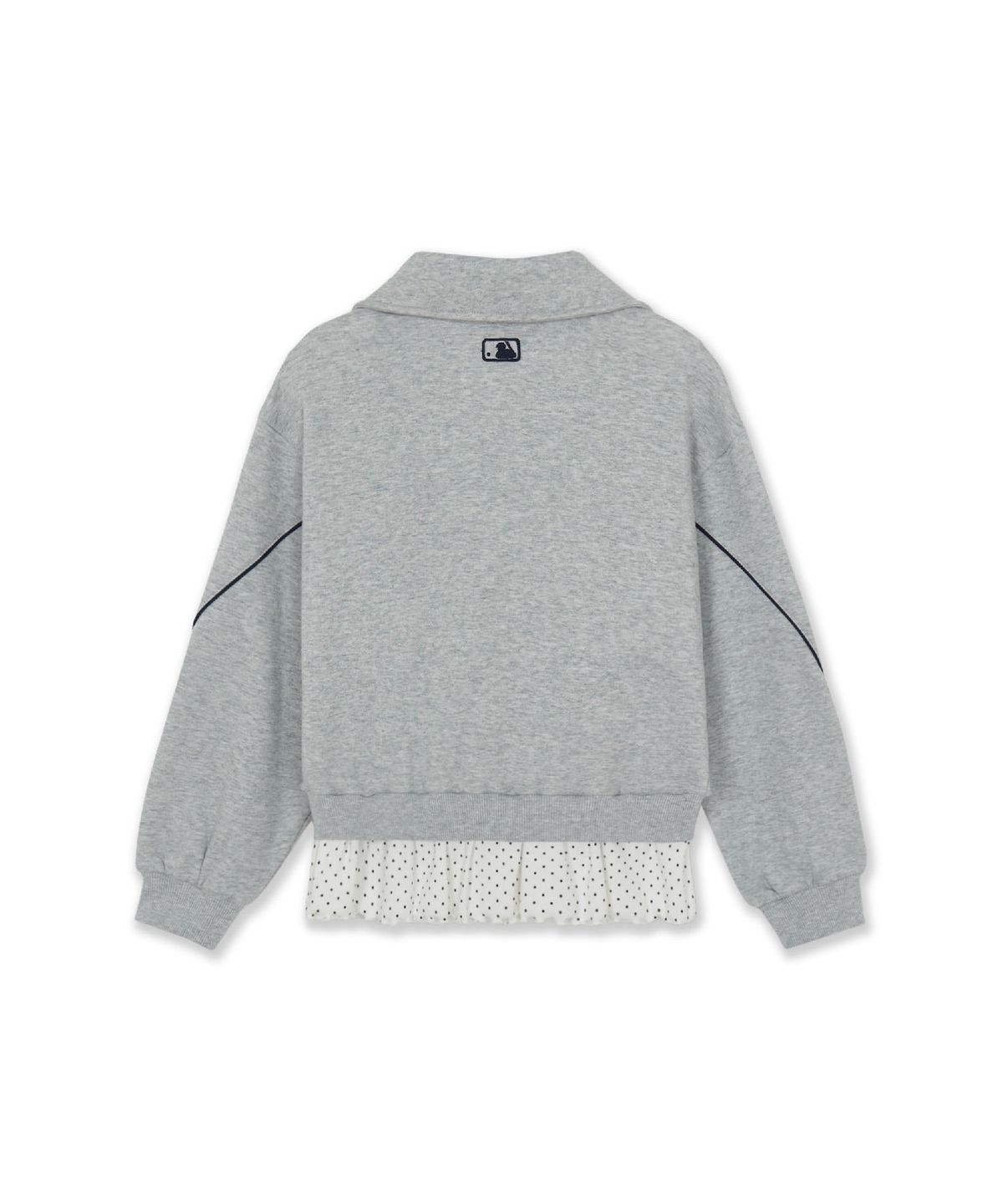 엠엘비 키즈(MLB KIDS) 스포티브 걸즈 도트 레이어드 반집업 기모 맨투맨 LA (Melange Grey)