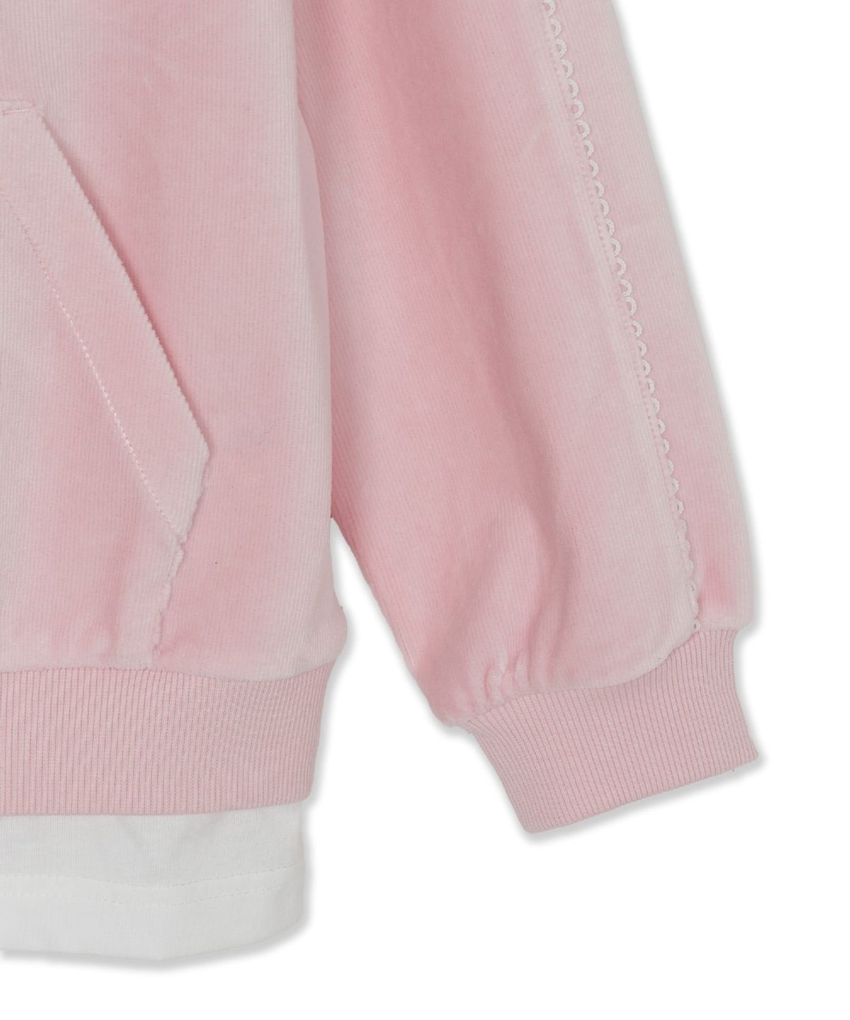 엠엘비 키즈(MLB KIDS) 스트릿 걸즈 벨로아 레이어드 후드 NY (L.Pink)