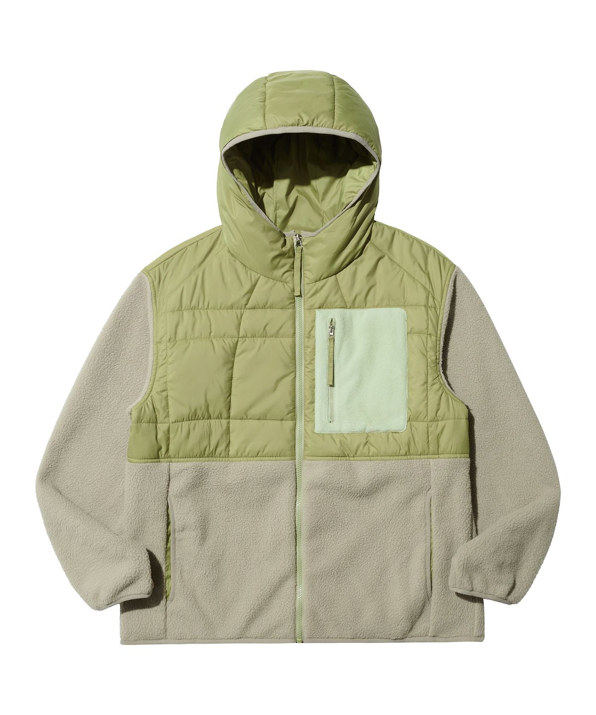 논타입(NONTYPE) QUILTED FLEECE BOMBER (LIME)