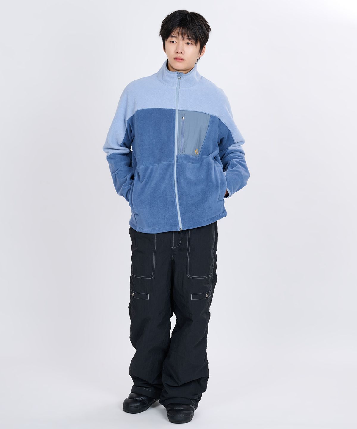 논타입(NONTYPE) RETRO TRAIL FLEECE ZIP-UP JACKET (BLUE)