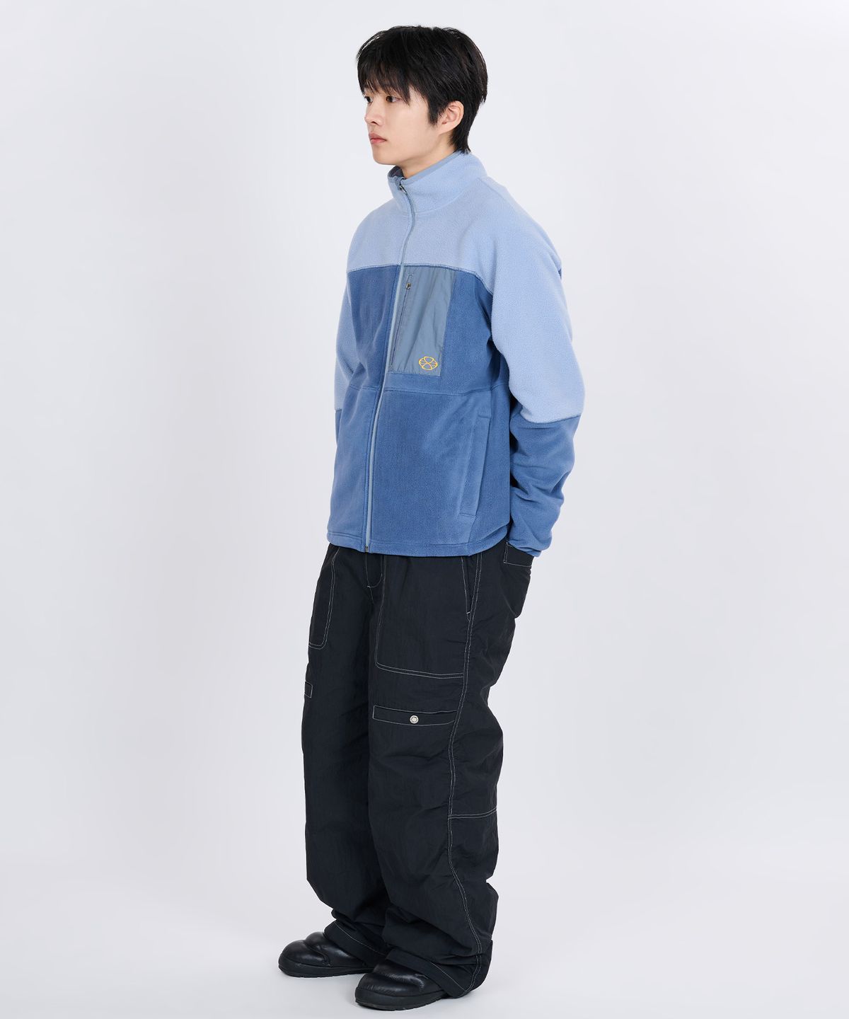 논타입(NONTYPE) RETRO TRAIL FLEECE ZIP-UP JACKET (BLUE)