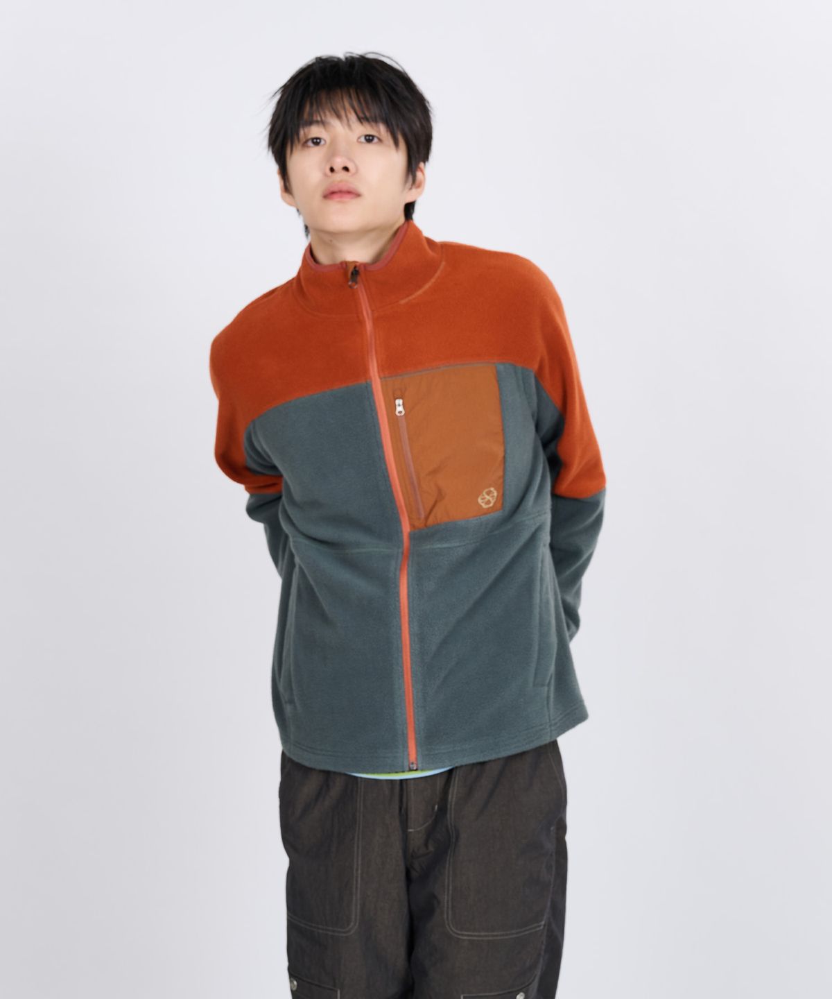 논타입(NONTYPE) RETRO TRAIL FLEECE ZIP-UP JACKET (ORANGE)
