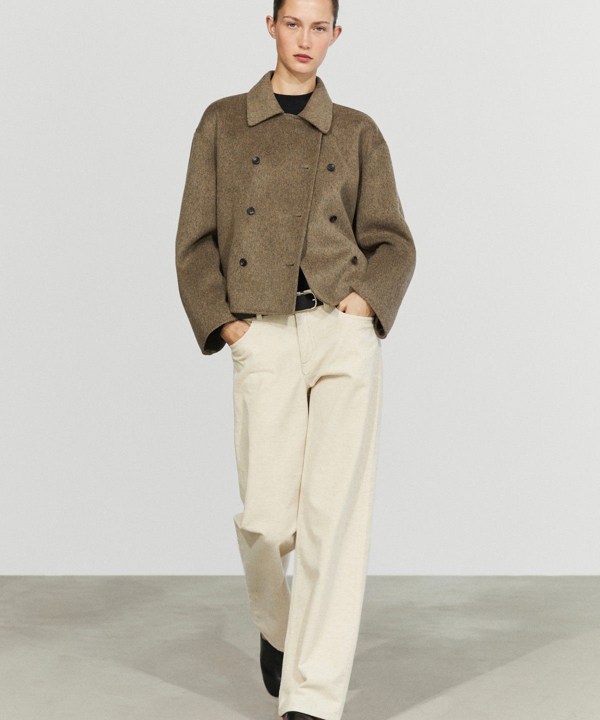 마시모두띠(MASSIMO DUTTI) 울 블렌드 쇼트 트렌치 코트