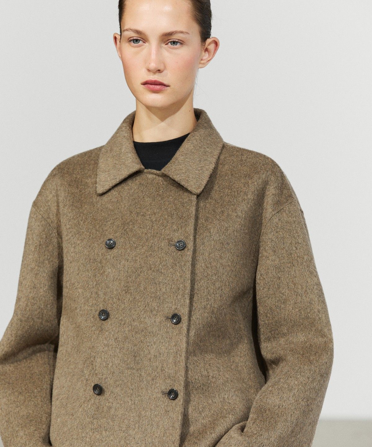 마시모두띠(MASSIMO DUTTI) 울 블렌드 쇼트 트렌치 코트