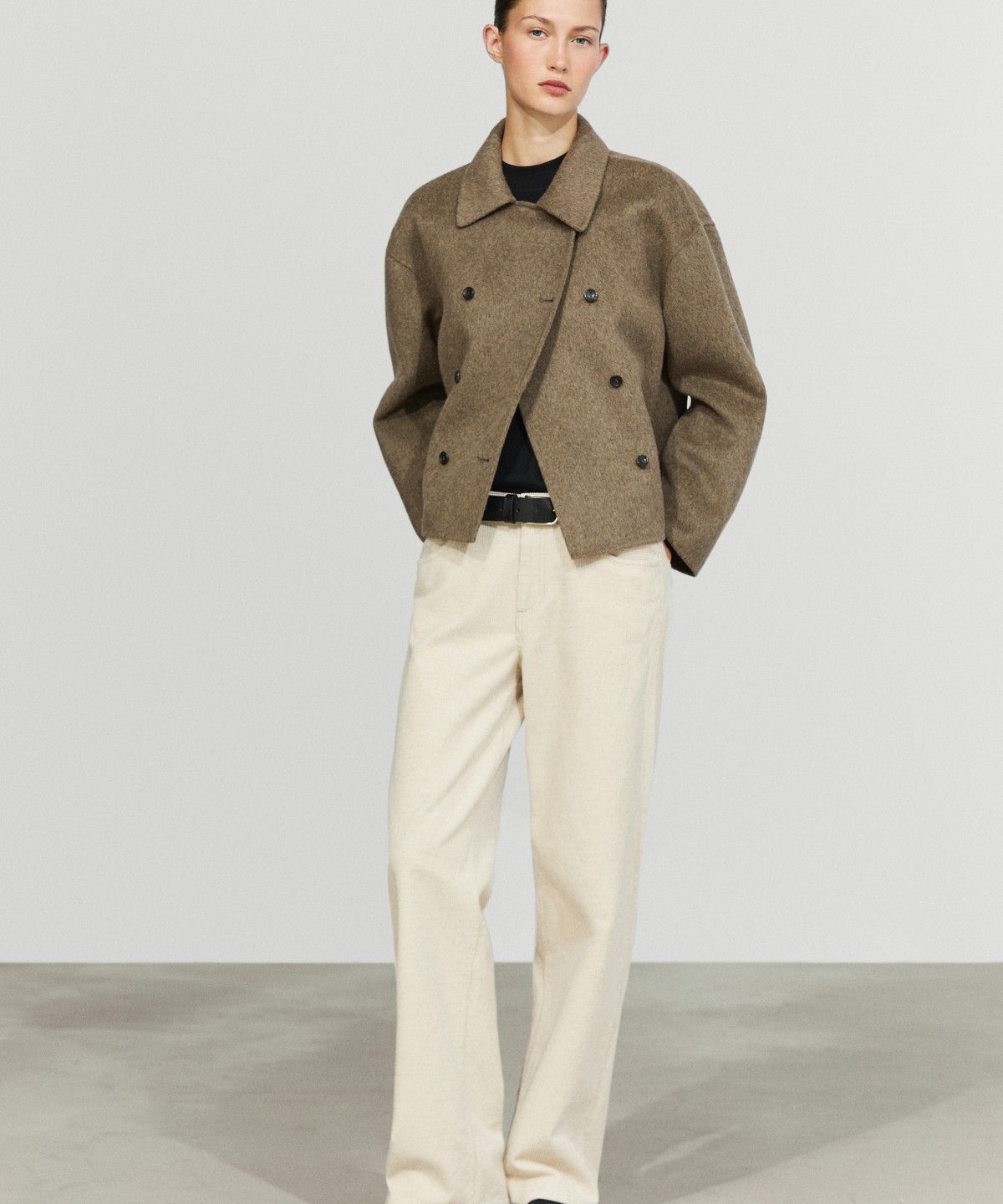마시모두띠(MASSIMO DUTTI) 울 블렌드 쇼트 트렌치 코트
