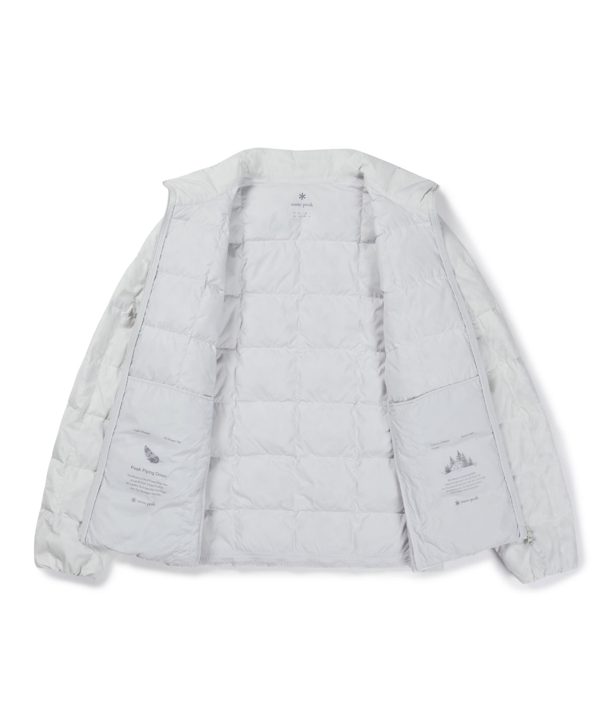 스노우피크 어패럴(SNOWPEAK APPAREL) 캠프블록 스탠드넥 경량 다운 자켓 (S26WUFDJ46) Ice Gray