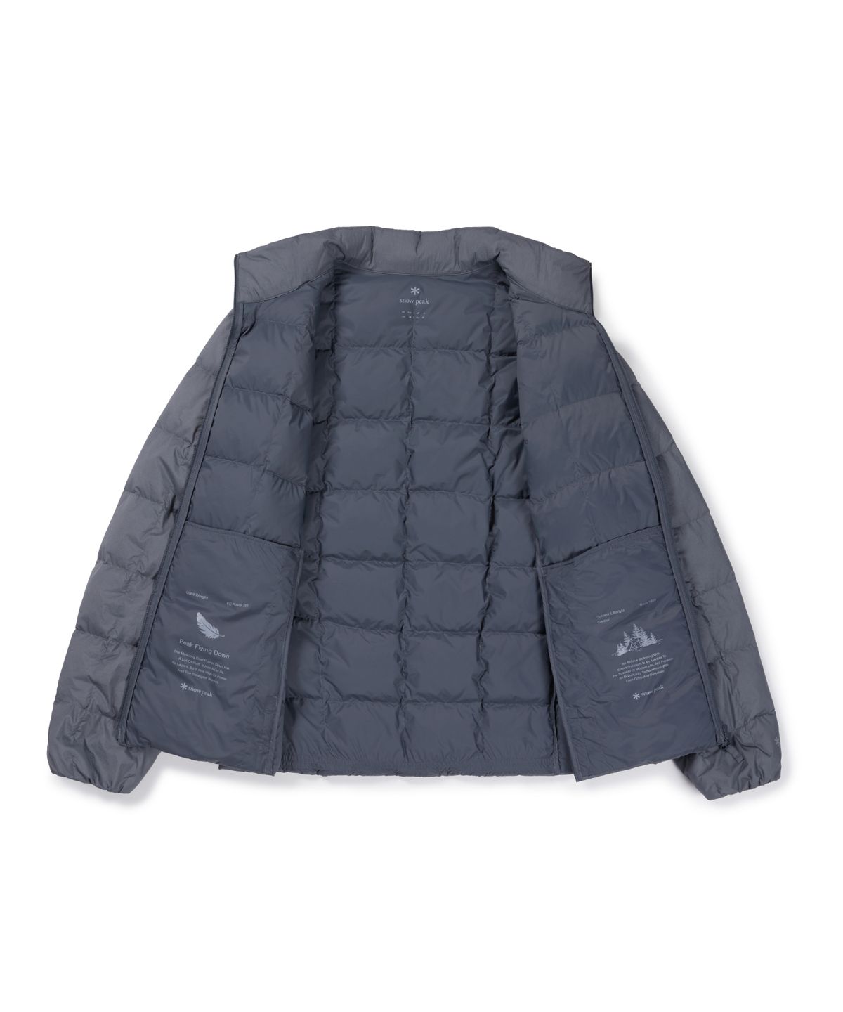 스노우피크 어패럴(SNOWPEAK APPAREL) 캠프블록 스탠드넥 경량 다운 자켓 (S26WUFDJ46) Gray Blue