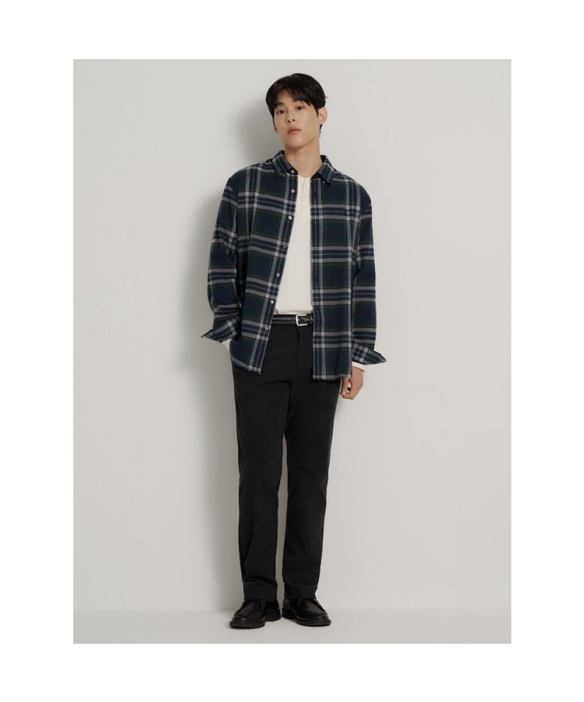 빈폴 멘(BEANPOLE MEN) 브러쉬드 빅 체크 셔츠  그린