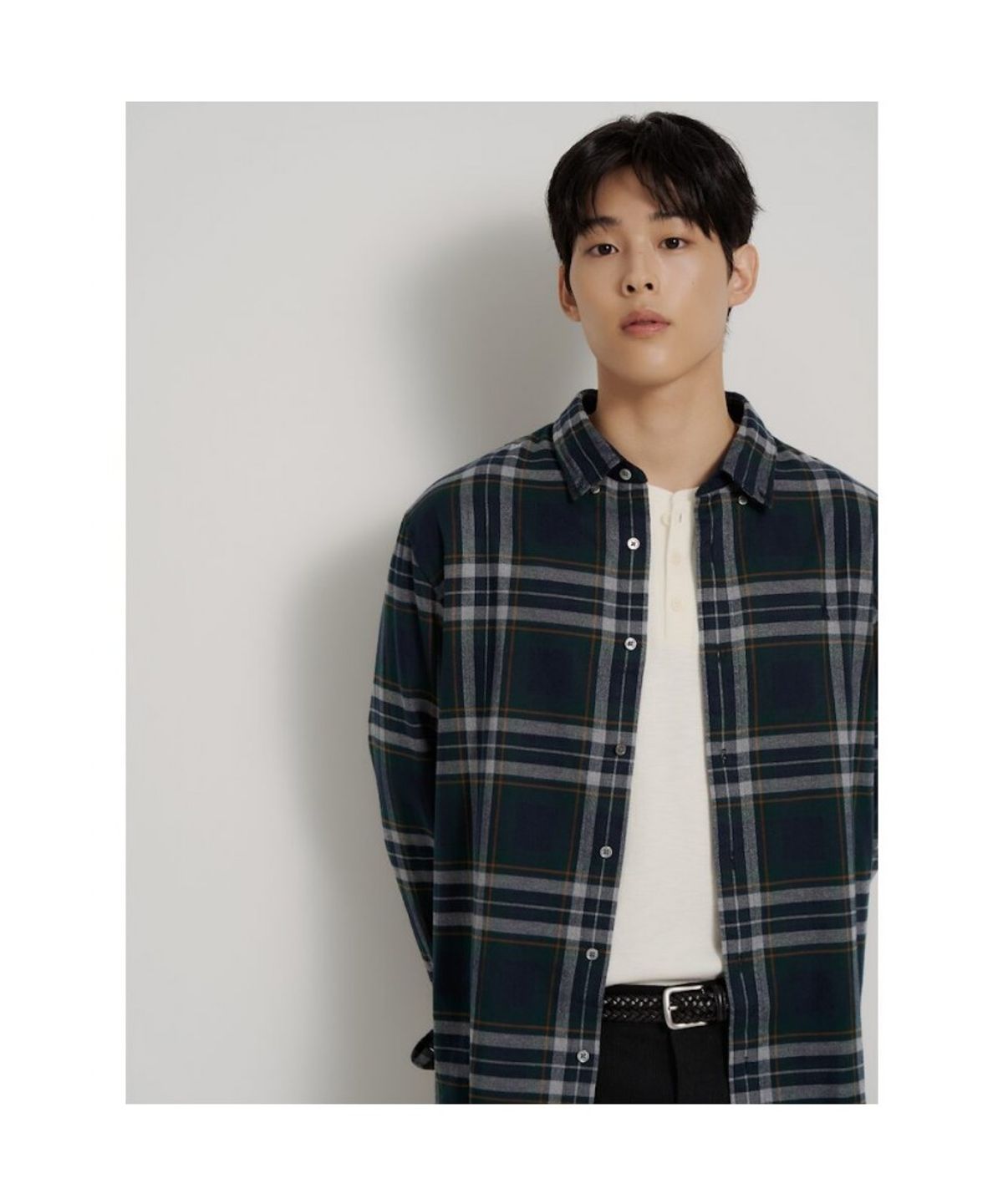 빈폴 멘(BEANPOLE MEN) 브러쉬드 빅 체크 셔츠  그린