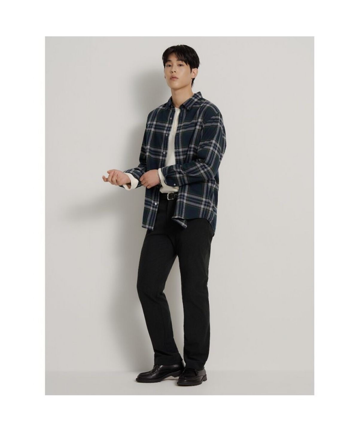 빈폴 멘(BEANPOLE MEN) 브러쉬드 빅 체크 셔츠  그린