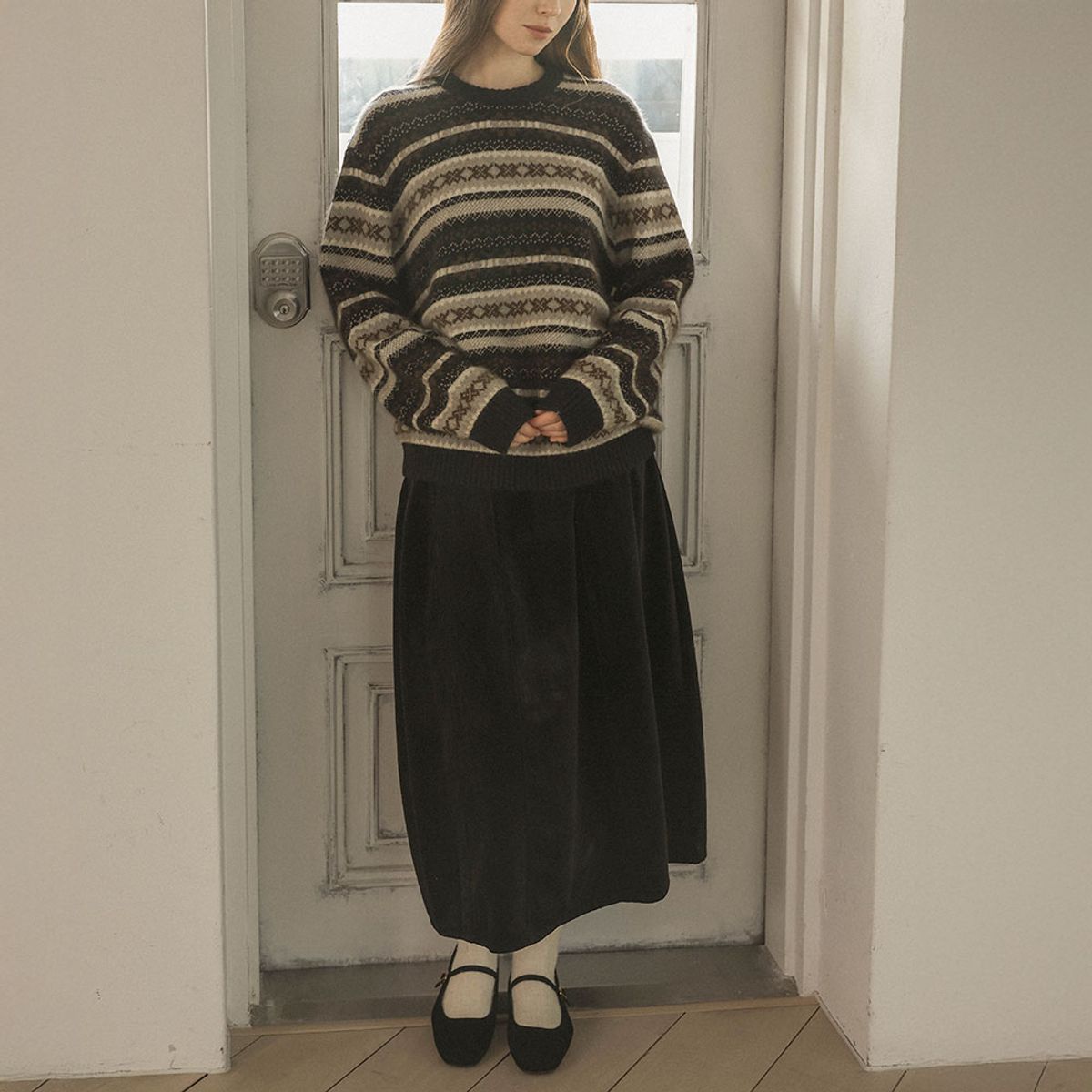프라우드 마리(PROUD MARY) PM_Velvet a-line midi skirt_2color