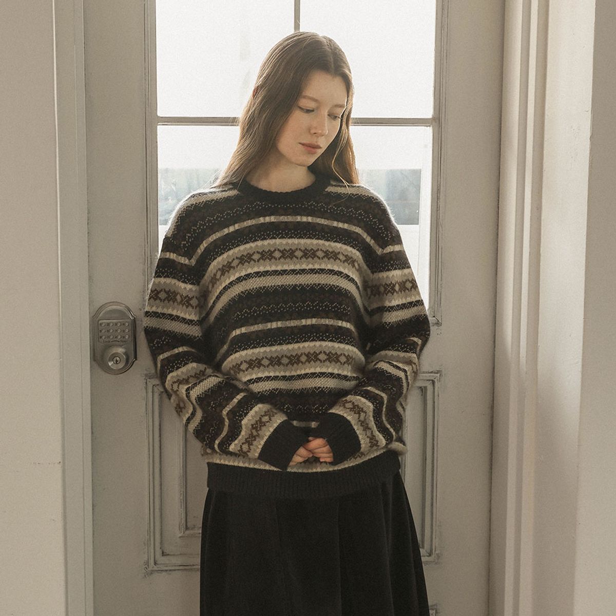 프라우드 마리(PROUD MARY) PM_Fair Isle crew neck sweater