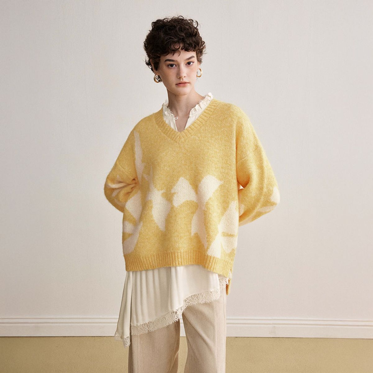 와이와이아이엠(YYIAM) YY_Bird print wool knit