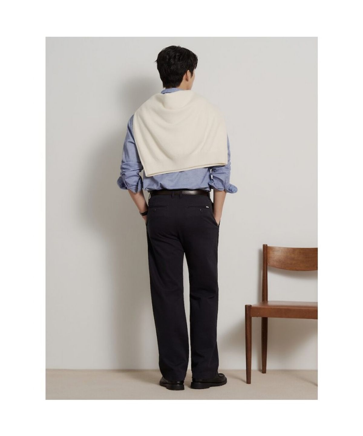 빈폴 멘(BEANPOLE MEN) 브러쉬드 헤링본 셔츠  블루