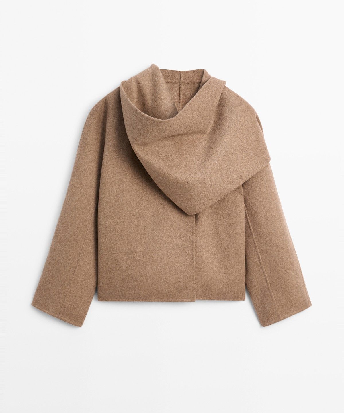 마시모두띠(MASSIMO DUTTI) 스웨이드 스카프 디테일 쇼트 코트