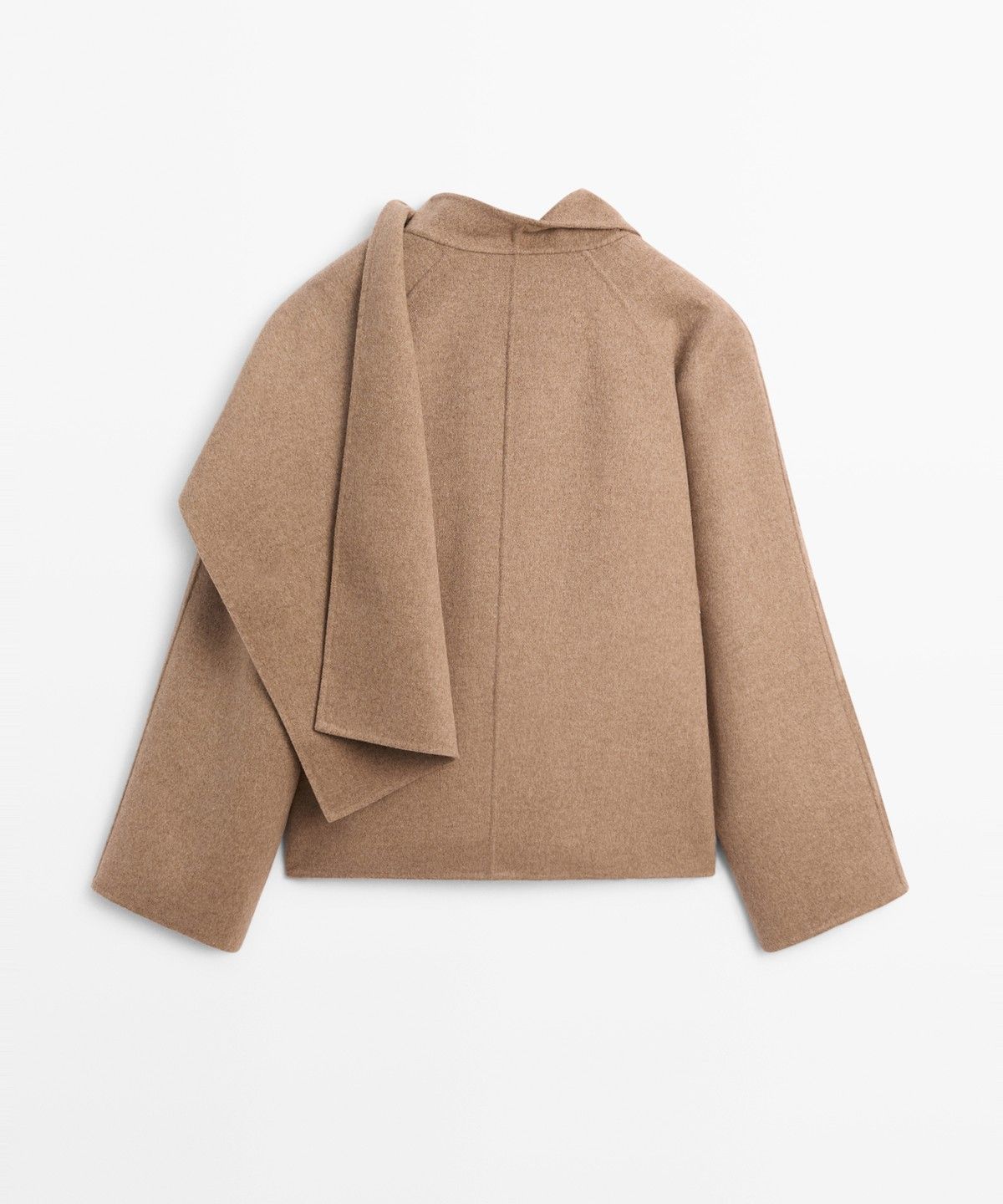 마시모두띠(MASSIMO DUTTI) 스웨이드 스카프 디테일 쇼트 코트