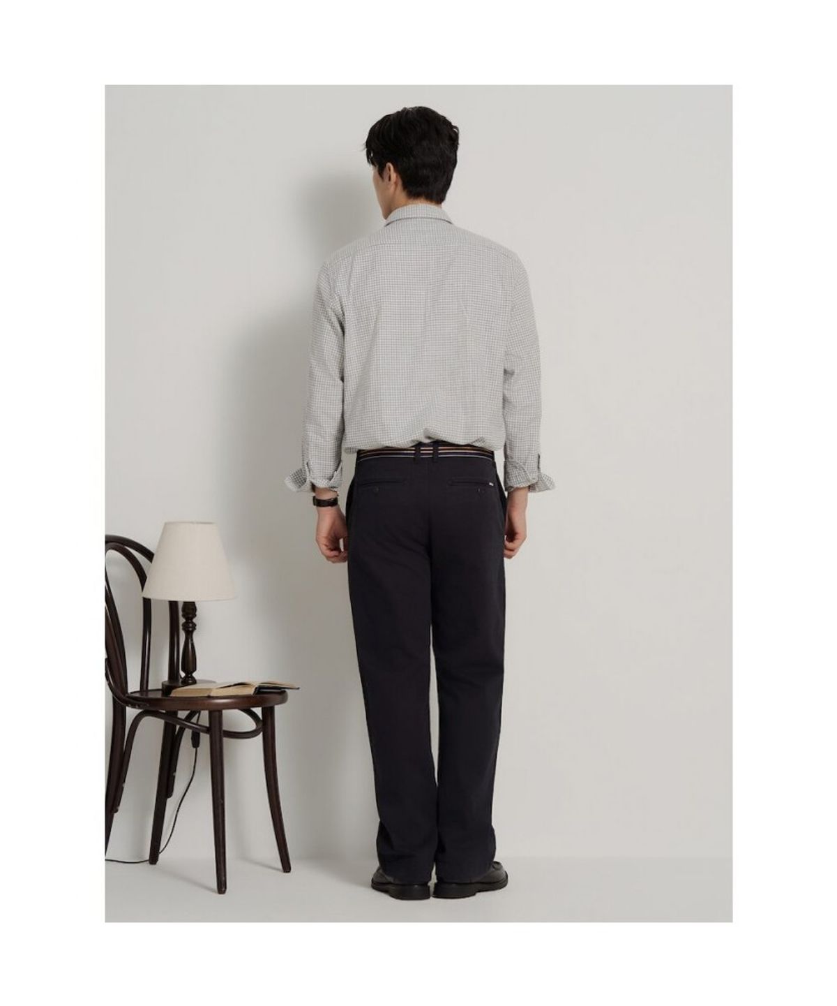 빈폴 멘(BEANPOLE MEN) 브러쉬드 깅엄 체크 셔츠  그레이