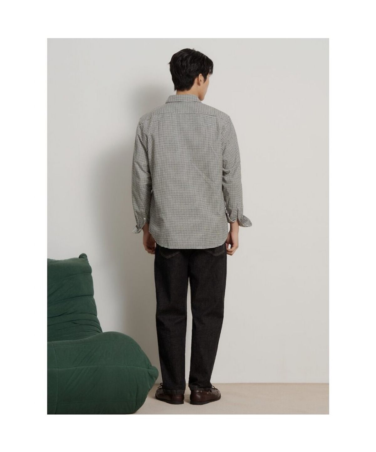 빈폴 멘(BEANPOLE MEN) 브러쉬드 깅엄 체크 셔츠  카키