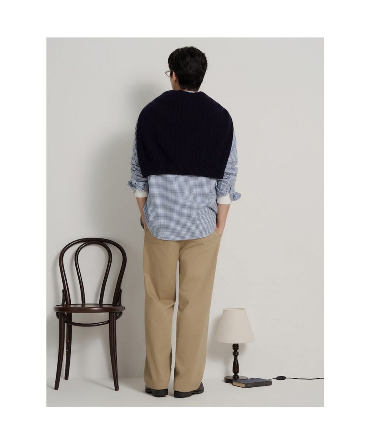 빈폴 멘(BEANPOLE MEN) 브러쉬드 깅엄 체크 셔츠  블루