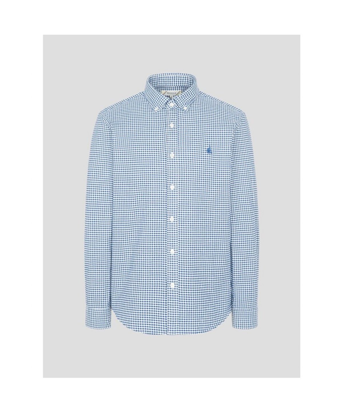 빈폴 멘(BEANPOLE MEN) 브러쉬드 깅엄 체크 셔츠  블루
