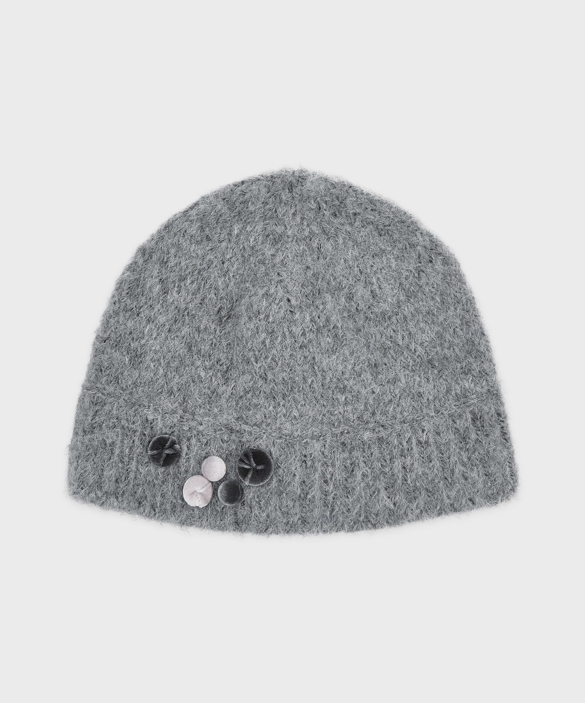 시눈(SINOON) Velvet Button Beanie (Grey)