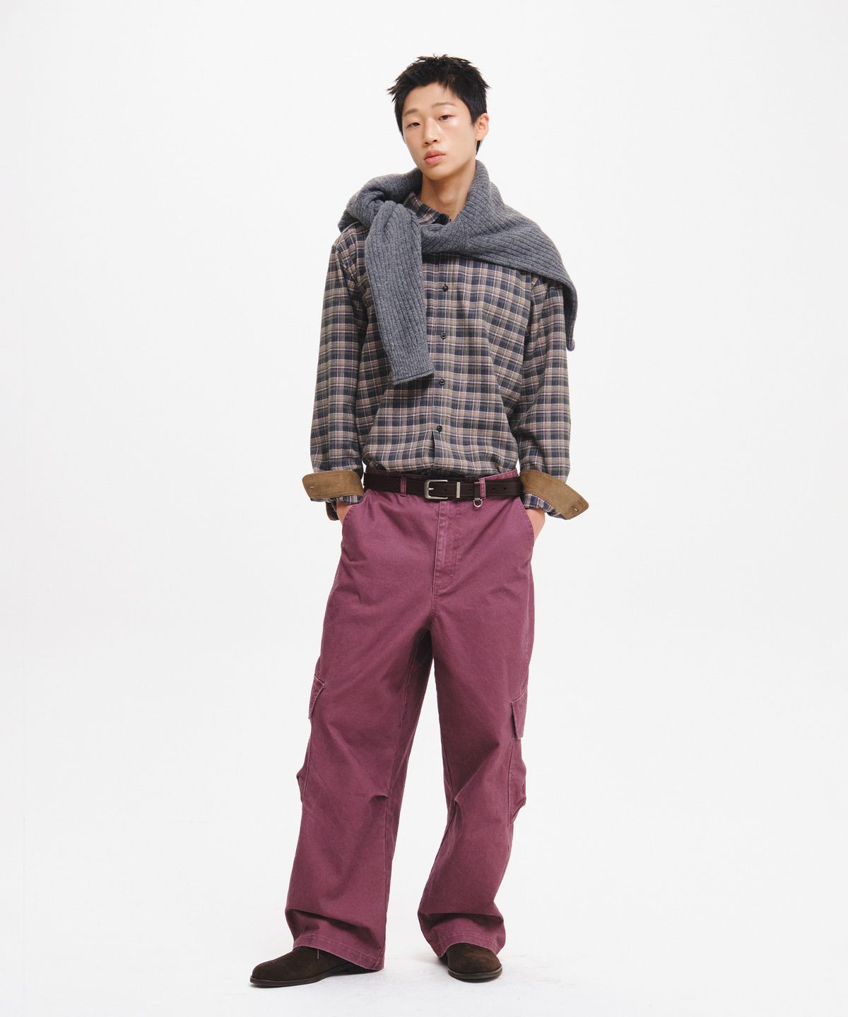 제너럴아이디어(GENERALIDEA) UNISEX 메탈 고리 페이크 레더 벨트 [2COL] / GF3UET005