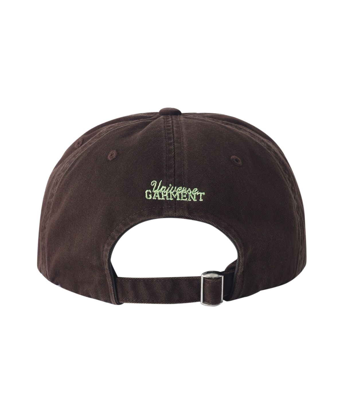 유니버스 가먼트(UNIVERSE GARMENT) 레이어드 타이포 5패널 워싱 캡_BROWN