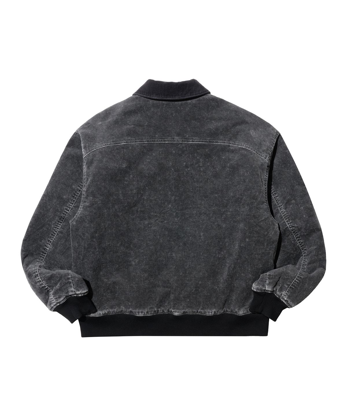 논타입(NONTYPE) GARMENT WASHED CURVED MOLESKIN JUMPER (BLACK)
