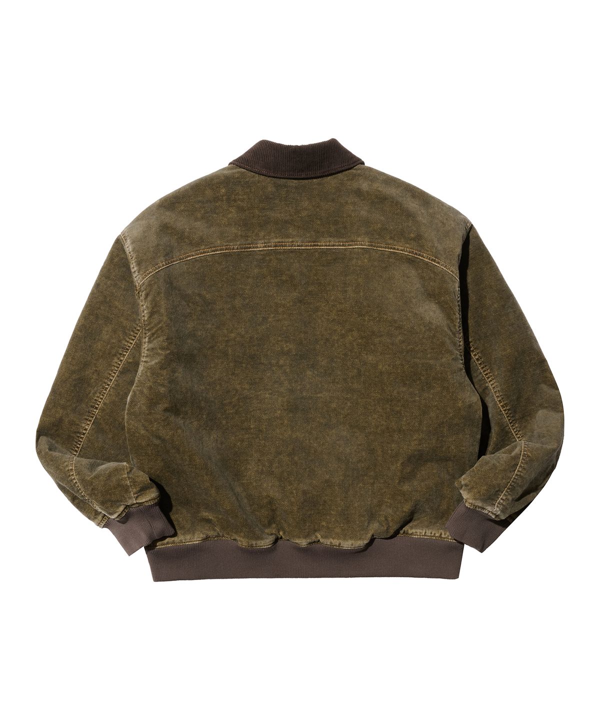 논타입(NONTYPE) GARMENT WASHED CURVED MOLESKIN JUMPER (KHAKI)