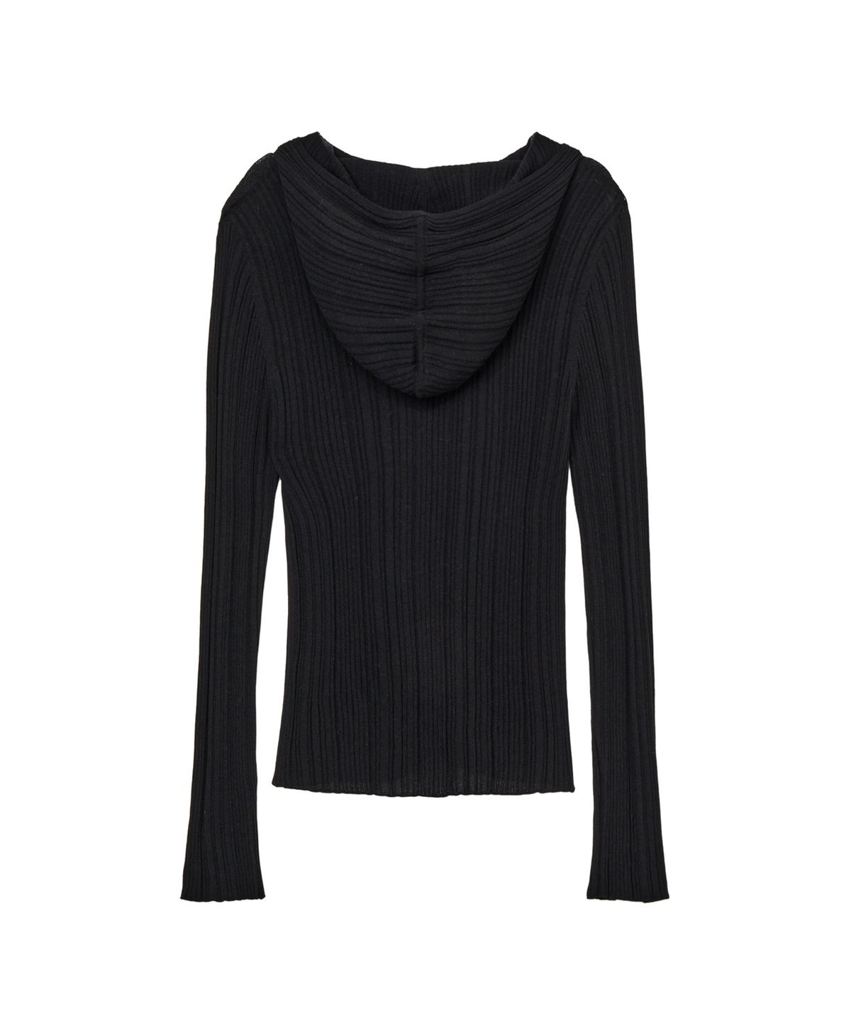 다이닛(DEINET) KNIT BUTTON HOODIE CARDIGAN IN BLACK