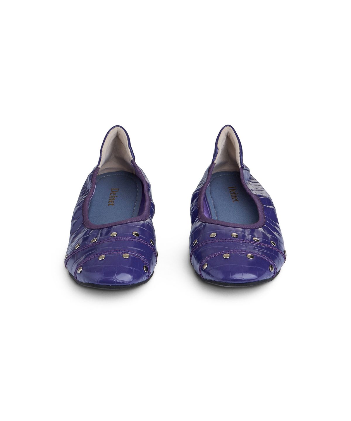 다이닛(DEINET) CROCODILE STUD FLAT SHOES IN PURPLE
