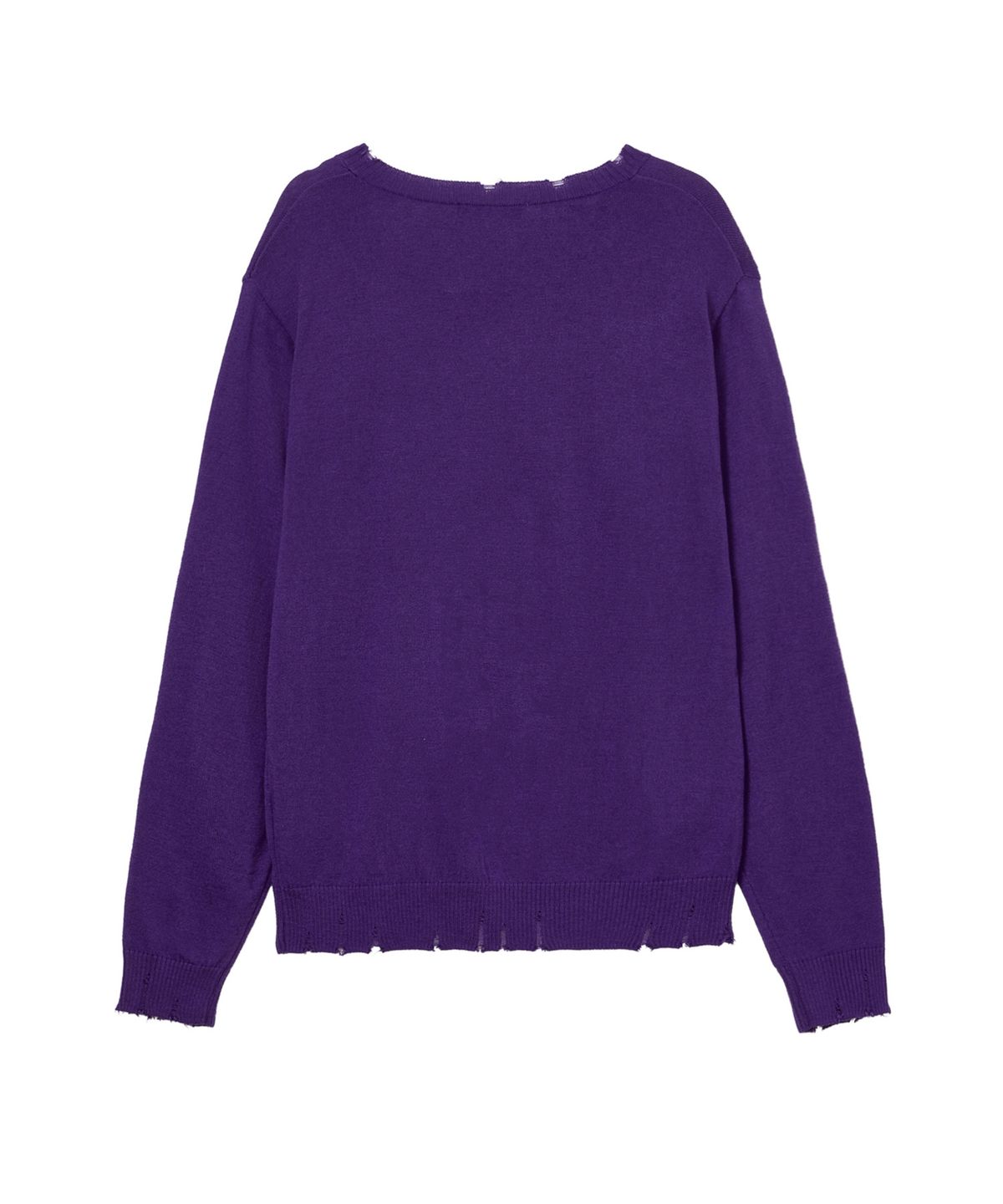 다이닛(DEINET) V-NECK DISTRESSED BASIC PULLOVER IN PURPLE