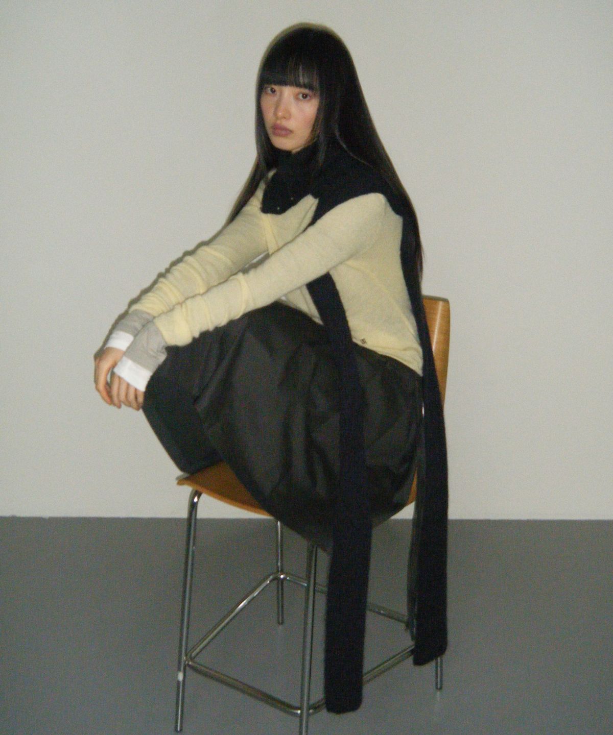 더애틋(THE AÉTUT) Mohair Wool Turtleneck Two way muffler_Charcoal
