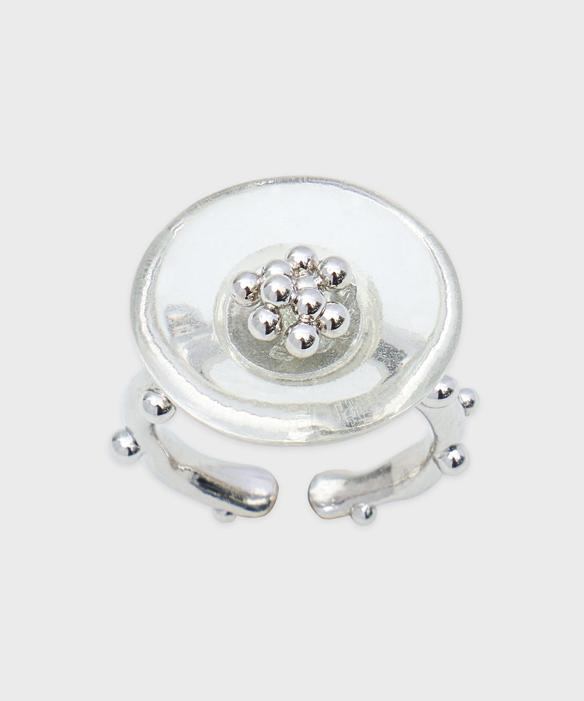 시눈(SINOON) Clear Dish Ring (Silver)