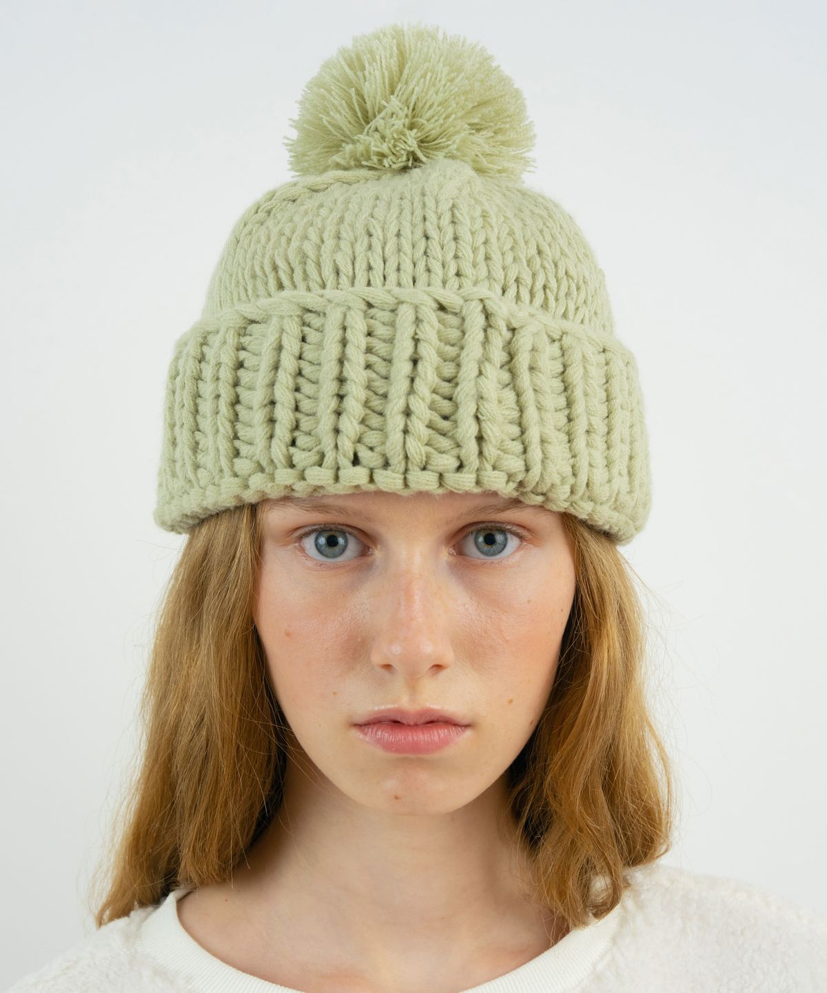 시눈(SINOON) Pom Pom Beanie (Greyish Green)