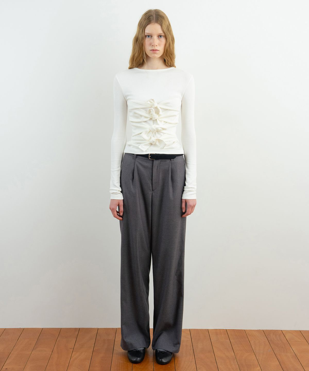 시눈(SINOON) Relax Wide Slacks (Grey)