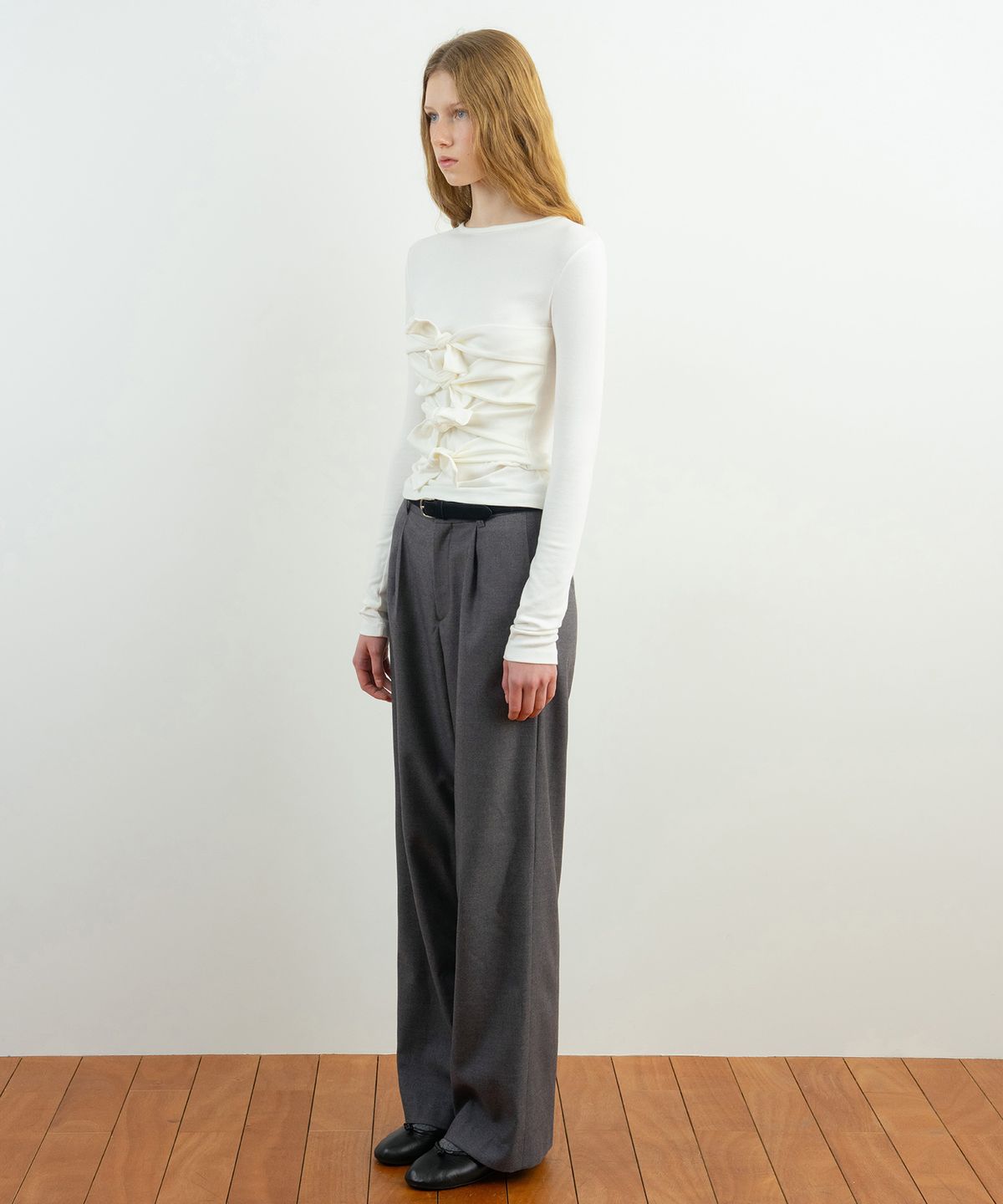 시눈(SINOON) Relax Wide Slacks (Grey)