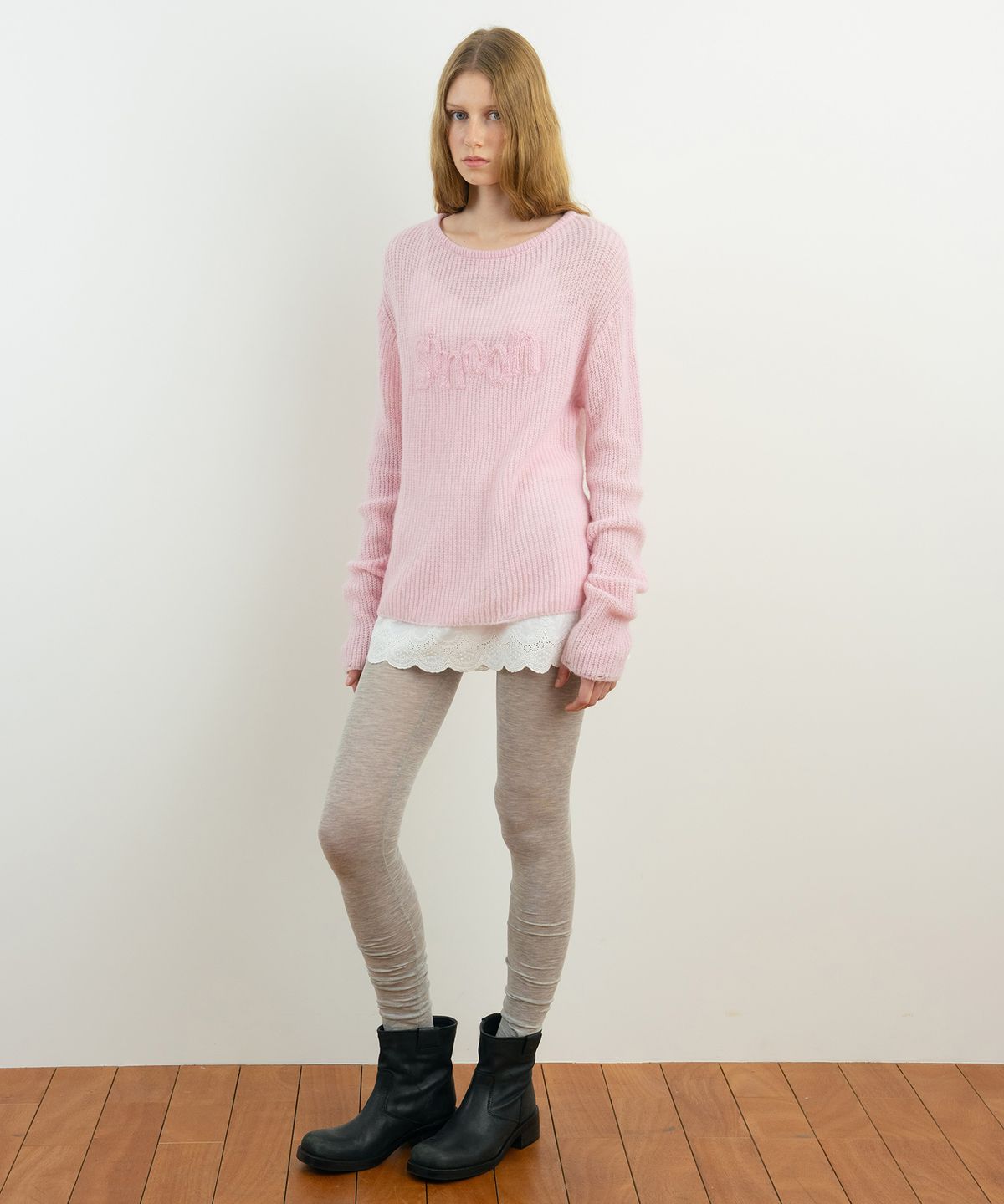 시눈(SINOON) Sinoon Logo Sheer Knit (Pink)