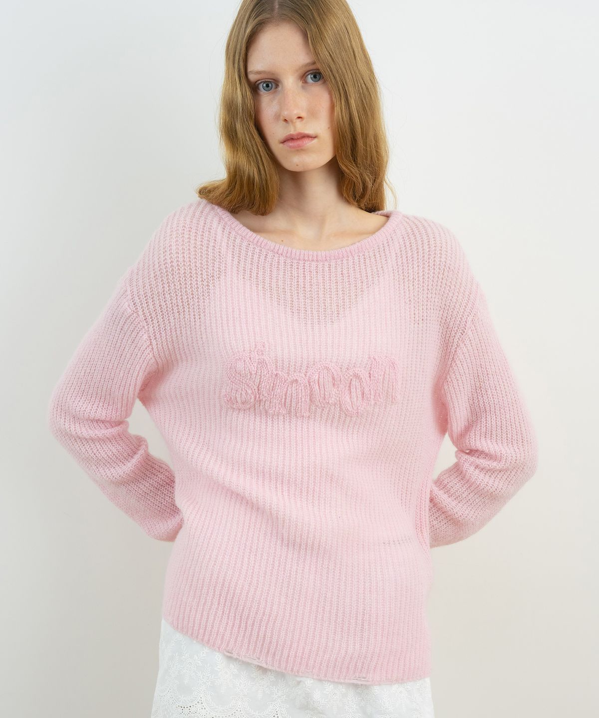 시눈(SINOON) Sinoon Logo Sheer Knit (Pink)