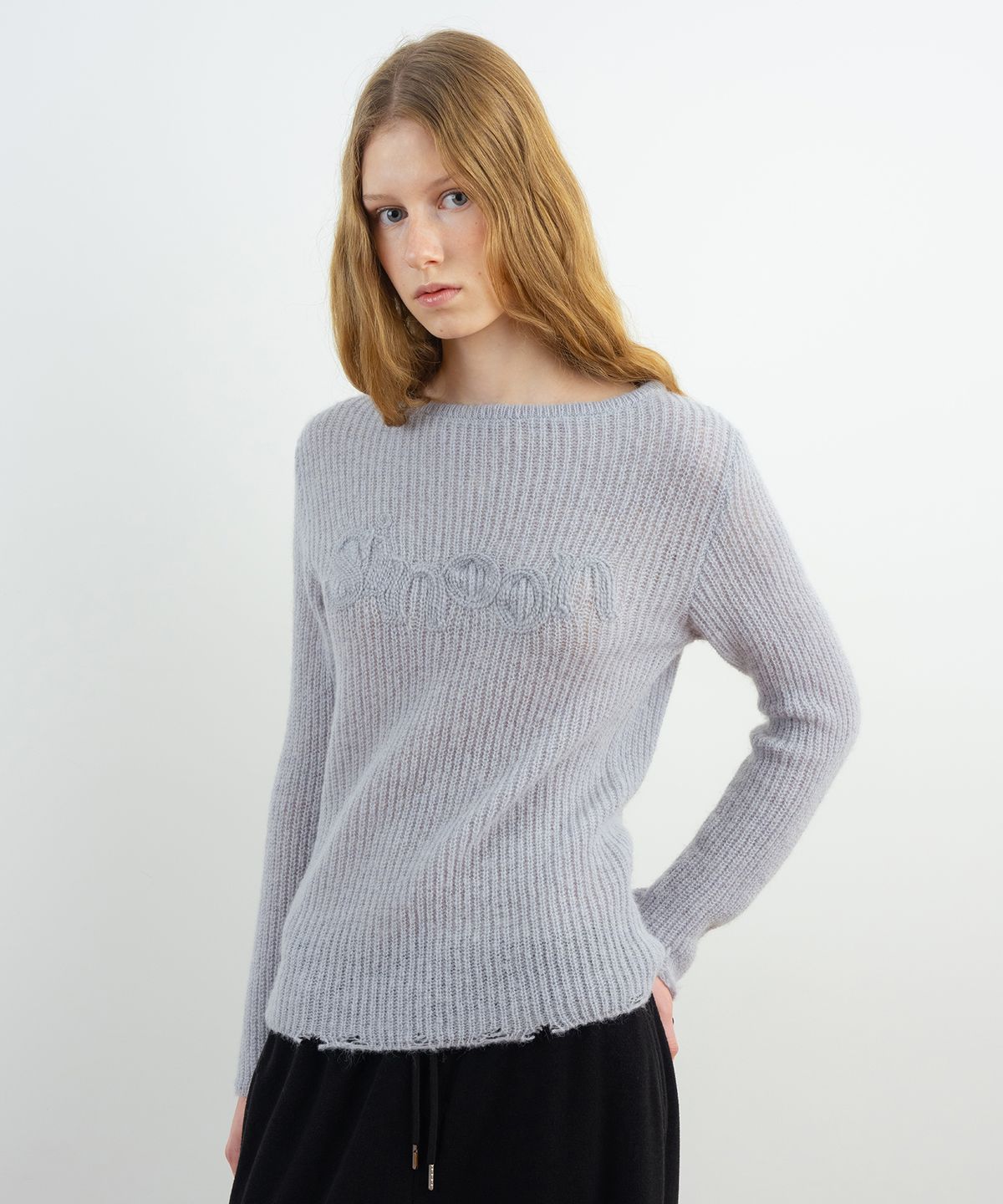 시눈(SINOON) Sinoon Logo Sheer Knit (Greyish Blue)