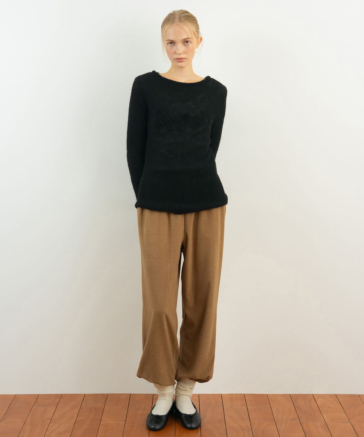 시눈(SINOON) Sinoon Logo Sheer Knit (Black)