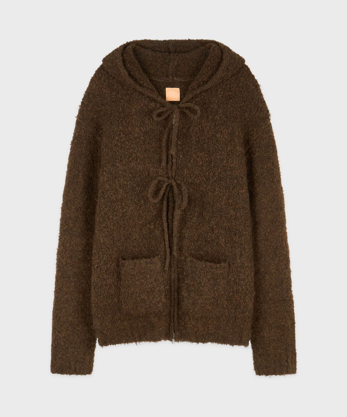 시눈(SINOON) Cloud Punching Hooded Knit (Brown)