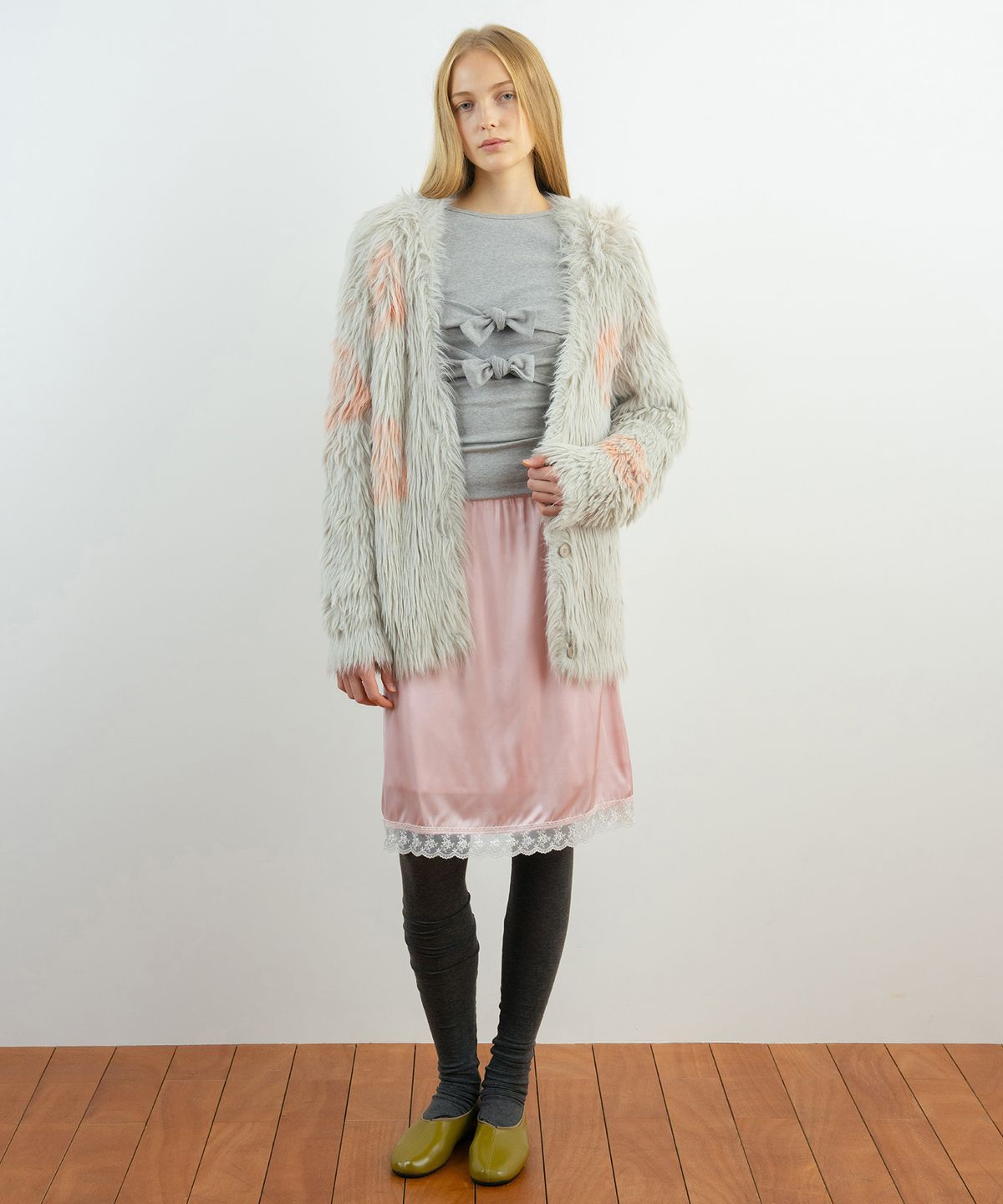 시눈(SINOON) Ribbon Tie T-Shirt (Melange Grey)