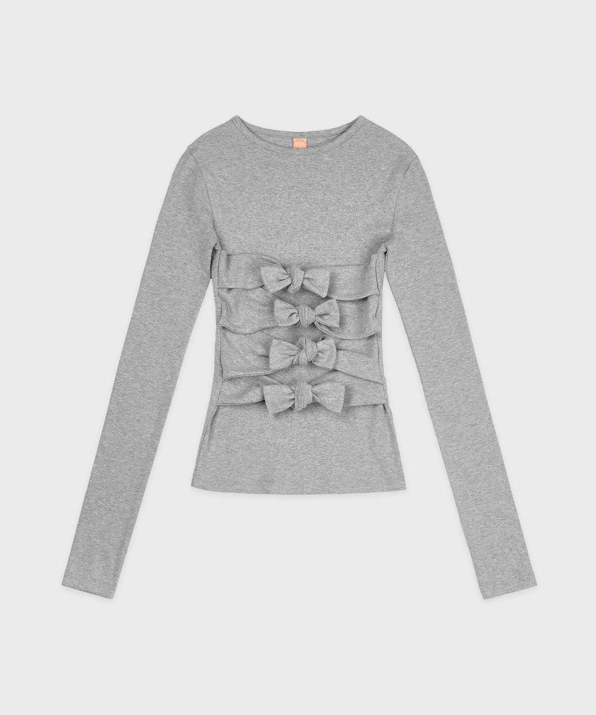 시눈(SINOON) Ribbon Tie T-Shirt (Melange Grey)