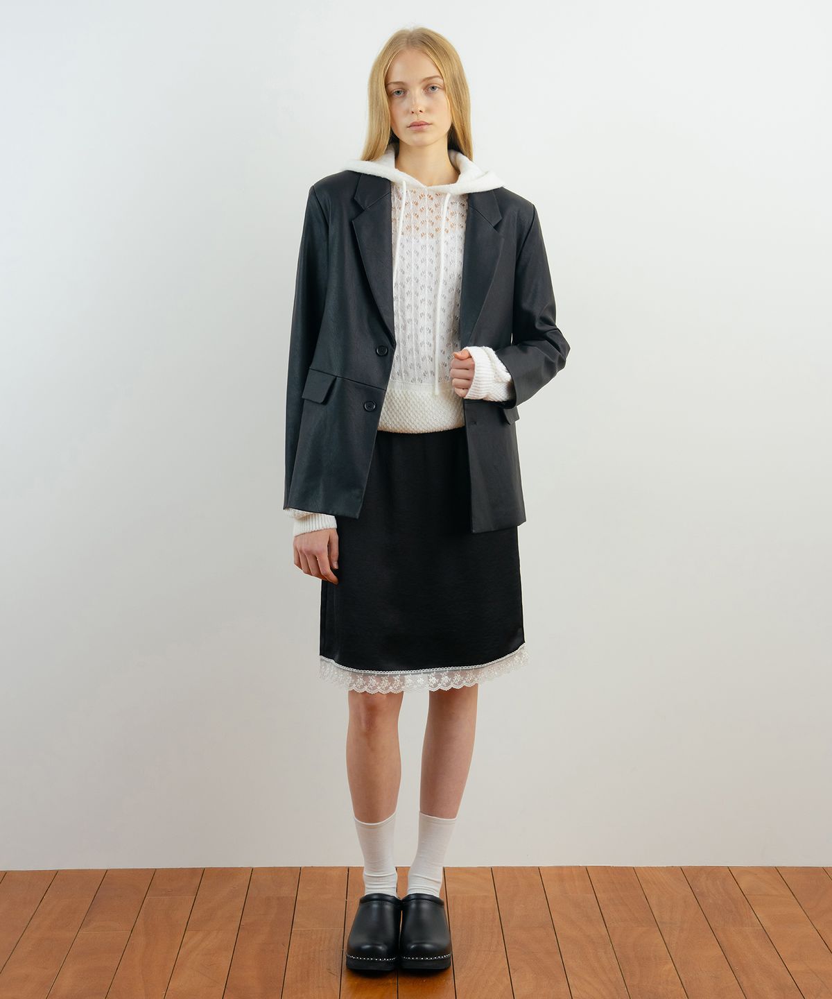 시눈(SINOON) Leather Tailored Jacket (Black)
