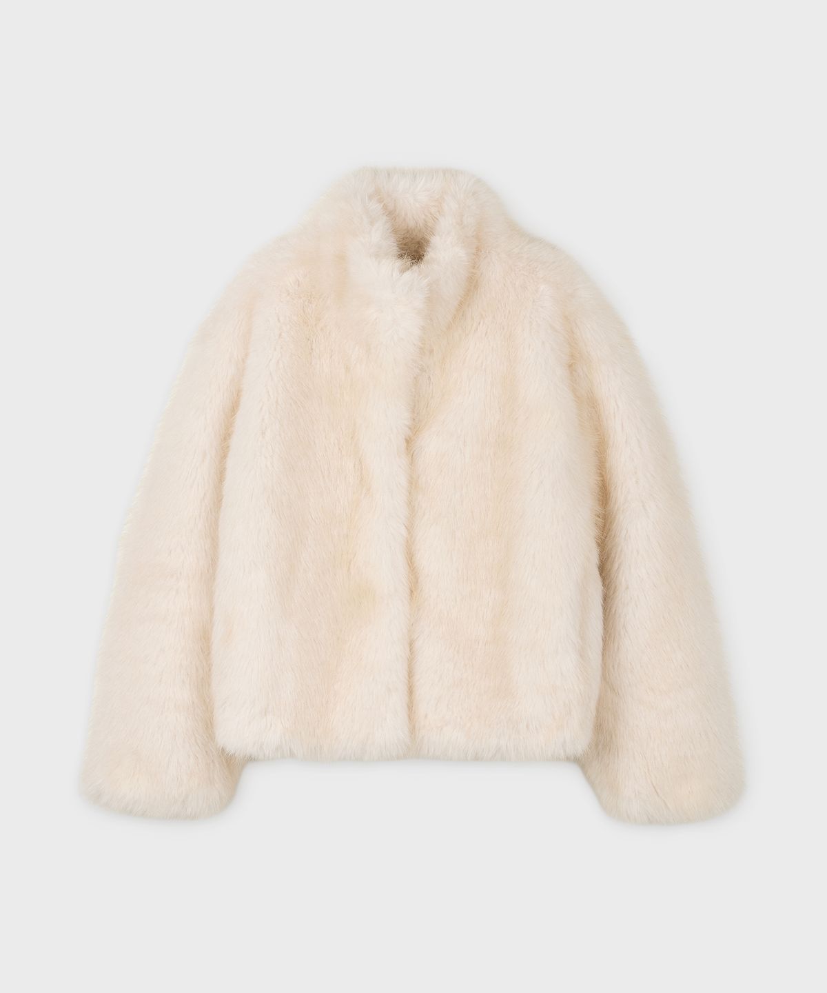 시눈(SINOON) Fluffy Faux Fur Jacket (Cream)