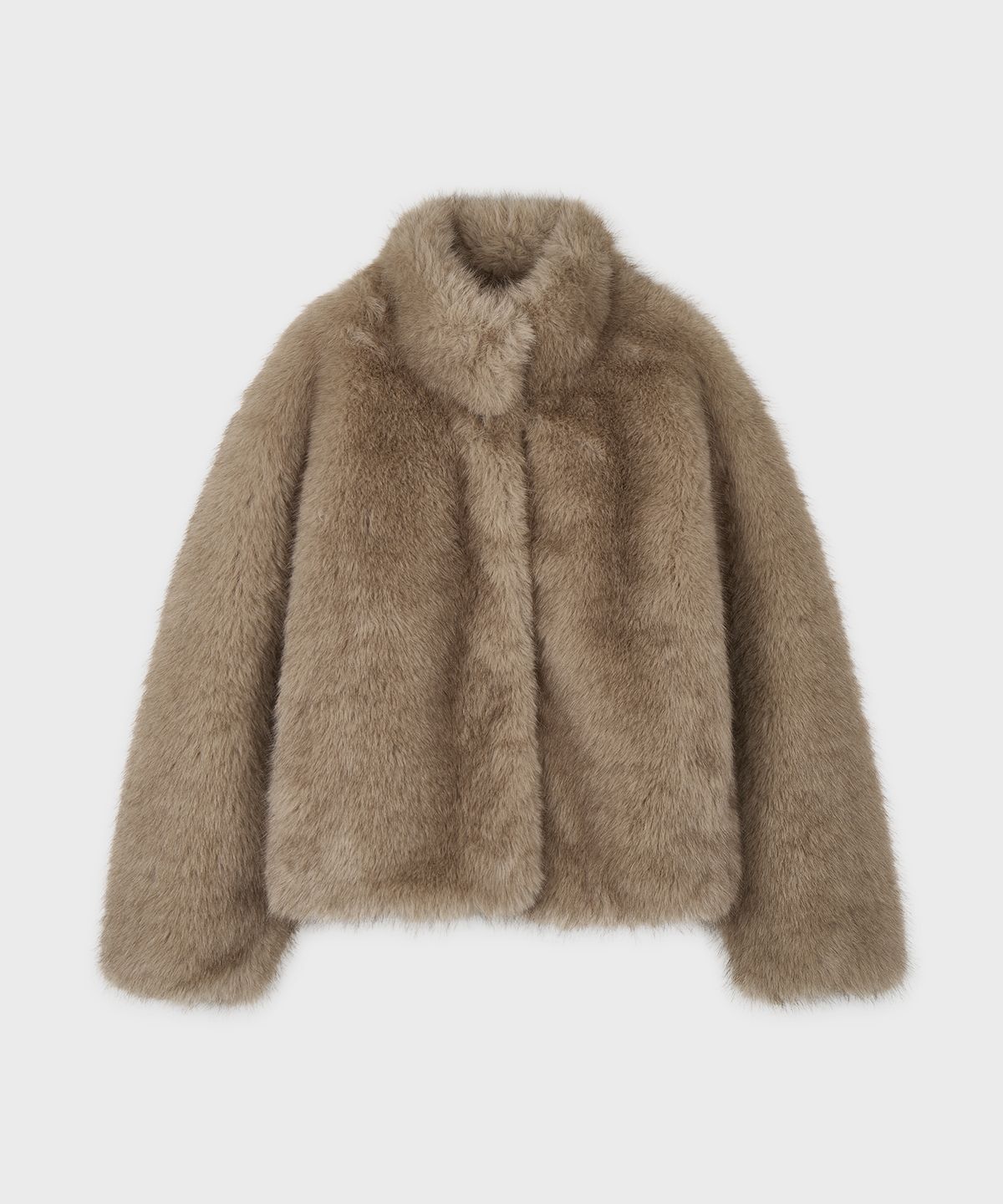 시눈(SINOON) Fluffy Faux Fur Jacket (Brown)